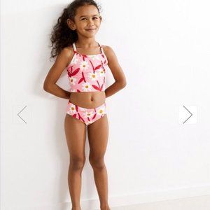 Hanna Andersson Pink Floral Tankini Swimsuit size 85 cm / 2T
